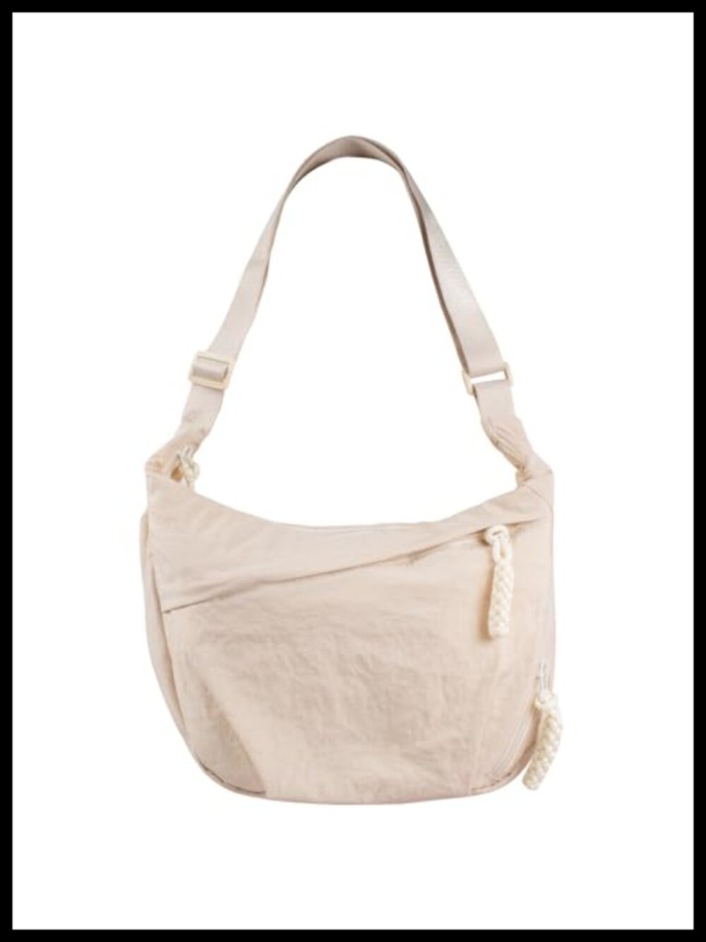 Women's Nylon Hobo Crescent Crossbody Bag Multi-Pocket Half Moon Shoulder Purse